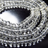 14 inches SUPER FINE SO SPARKLY GORGEOUS QUALITY -CRYSTAL -QUARTZ-MICRO FECETED -RONDELL BEADS SIZE 3.5mm